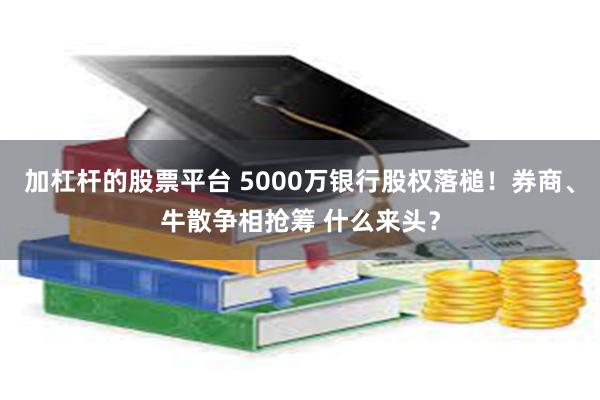 加杠杆的股票平台 5000万银行股权落槌！券商、牛散争相抢筹 什么来头？