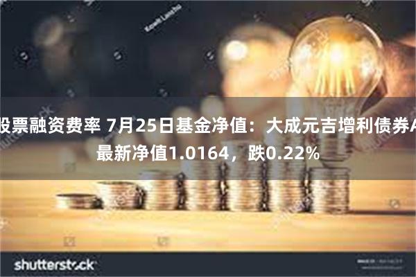 股票融资费率 7月25日基金净值：大成元吉增利债券A最新净值1.0164，跌0.22%