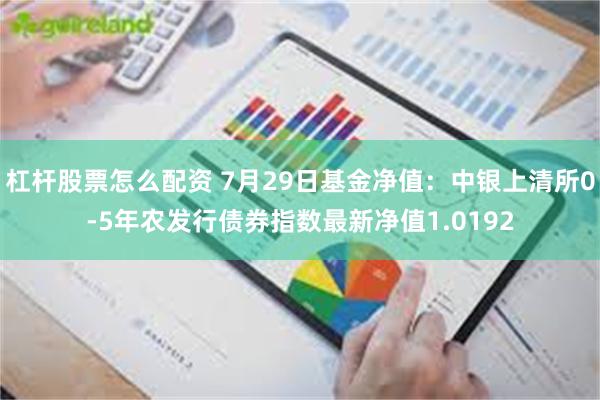 杠杆股票怎么配资 7月29日基金净值：中银上清所0-5年农发行债券指数最新净值1.0192