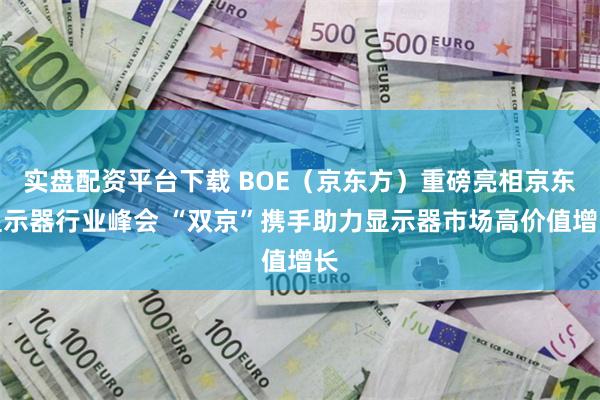 实盘配资平台下载 BOE（京东方）重磅亮相京东显示器行业峰会 “双京”携手助力显示器市场高价值增长