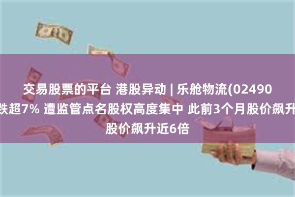 交易股票的平台 港股异动 | 乐舱物流(02490)一度跌超7% 遭监管点名股权高度集中 此前3个月股价飙升近6倍