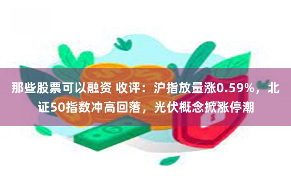 那些股票可以融资 收评：沪指放量涨0.59%，北证50指数冲高回落，光伏概念掀涨停潮