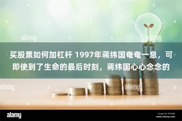 买股票如何加杠杆 1997年蒋纬国奄奄一息，可即使到了生命的最后时刻，蒋纬国心心念念的